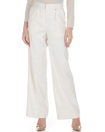 Pantaloni din amestec de in, cu croiala ampla