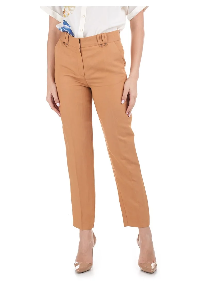 Pantaloni conici crop uni
