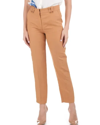 Pantaloni conici crop uni