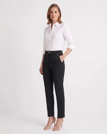 Pantaloni cu curea din material textil
