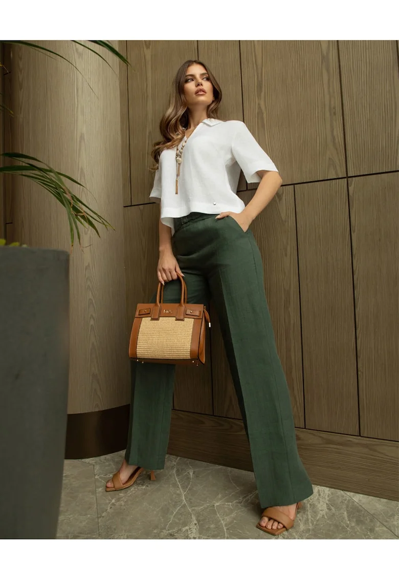 Pantaloni drepti din in