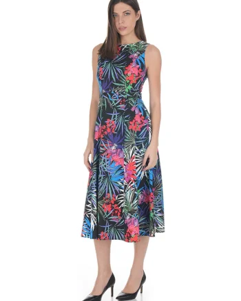 Rochie din bumbac cu imprimeu tropical