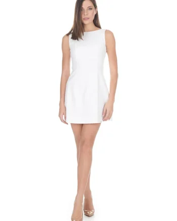 Rochie scurta uni cu decolteu la baza gatului