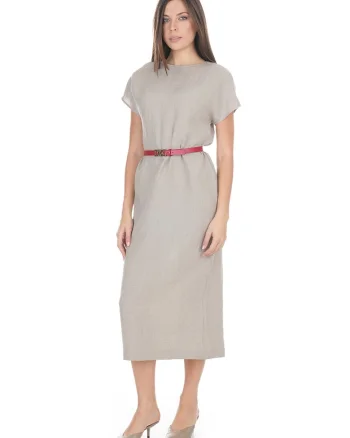 Rochie midi de in cu maneca scurta