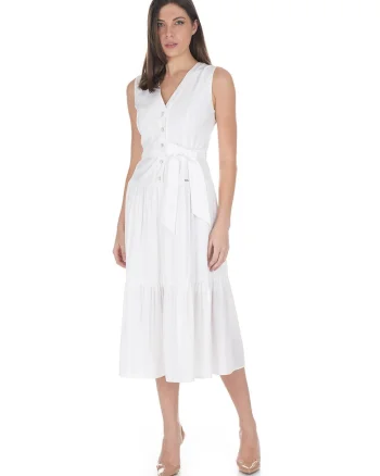Rochie evazata cu cordon in talie