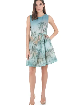 Rochie respirabila din Lyocell cu imprimeu tropical