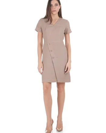 Rochie scurta din in cu decolteu in V