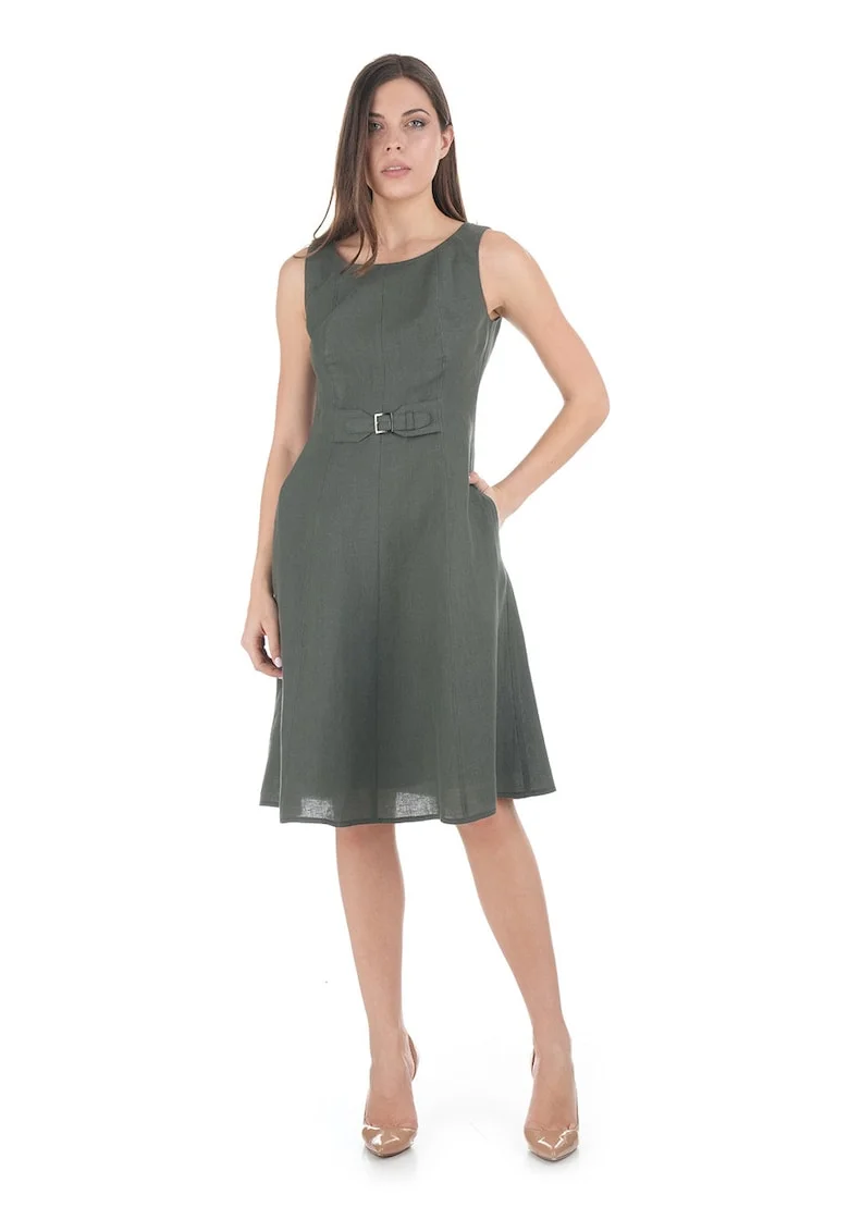 Rochie midi din in evazata