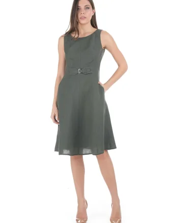 Rochie midi din in evazata