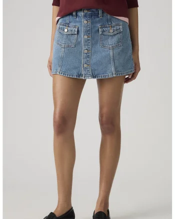 Fusta-pantalon scurta din denim, Albastru