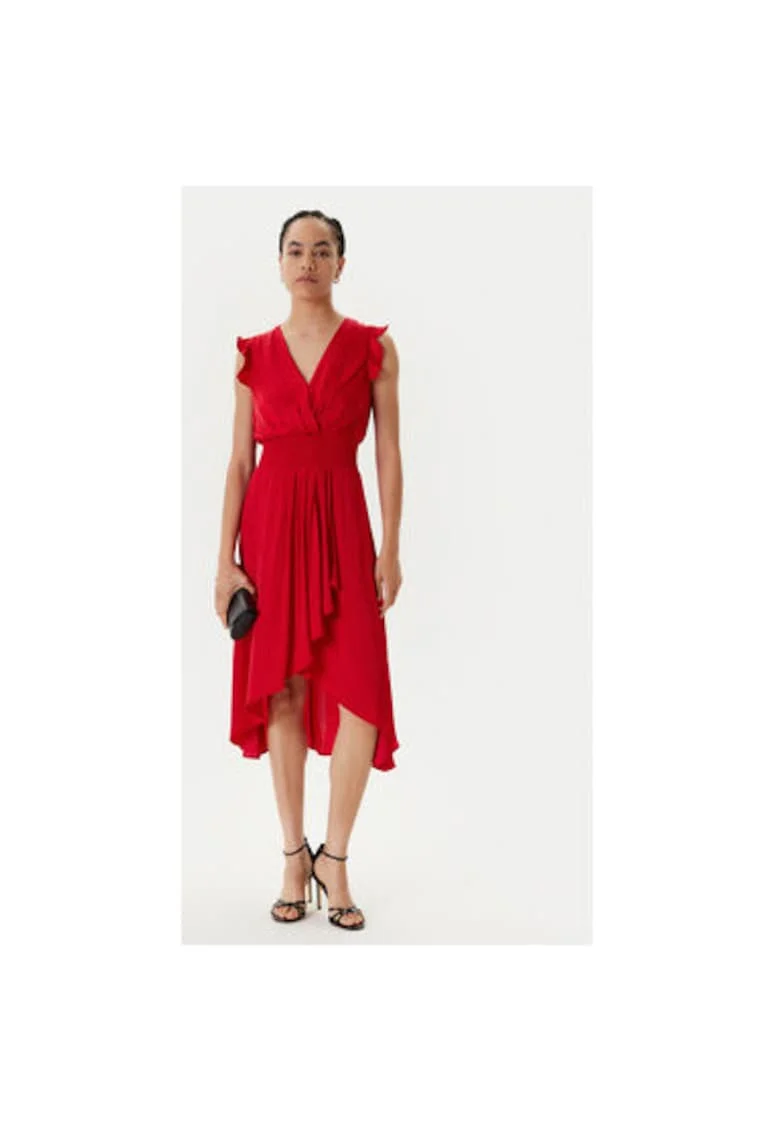Rochie dama  222-RWALLY, Poliester, Rosu, Rosu