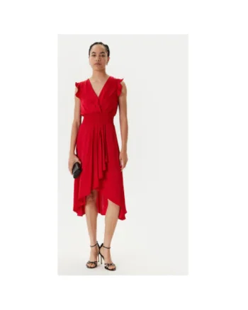 Rochie dama  222-RWALLY, Poliester, Rosu, Rosu