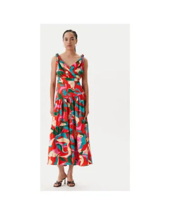 Rochie de vara dama  251-RBY.F, Poliester reciclat, Multicolor, Multicolor