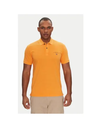 Tricou polo barbati  NP0A4GDLA701, Bumbac, Portocaliu, Portocaliu