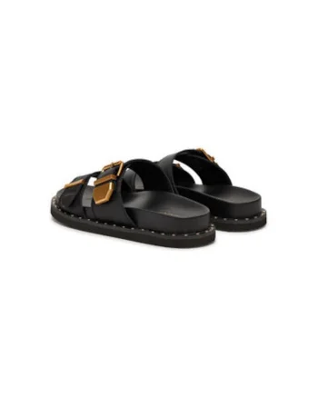 Slapi dama  13904966, Piele naturala, Negru, Negru
