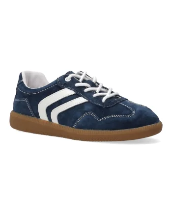 Pantofi sport din piele intoarsa cu cusaturi contrastante