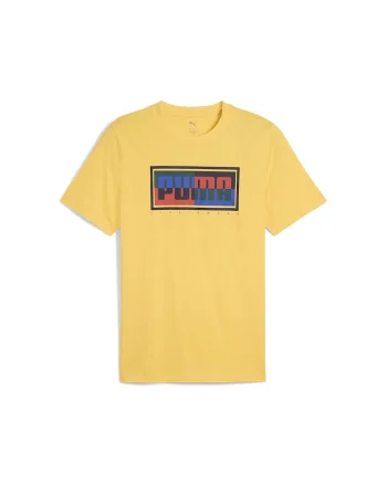 Tricou din amestec de bumbac cu decolteu la baza gatului, Negru/Galben sofran/Albastru