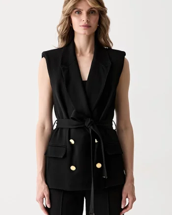 Marciano by Guess vestă cu două rânduri de nasturi pentru femei cu vâscoză RASHIDA