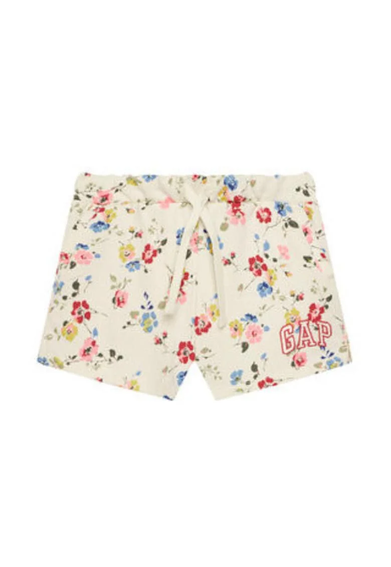 Pantaloni dama,  imprimeu floral, bumbac, alb