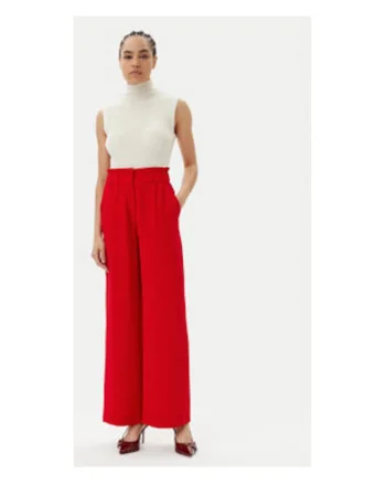 Pantaloni dama,  MORGAN-242-PBIRD 500, rosu, poliester