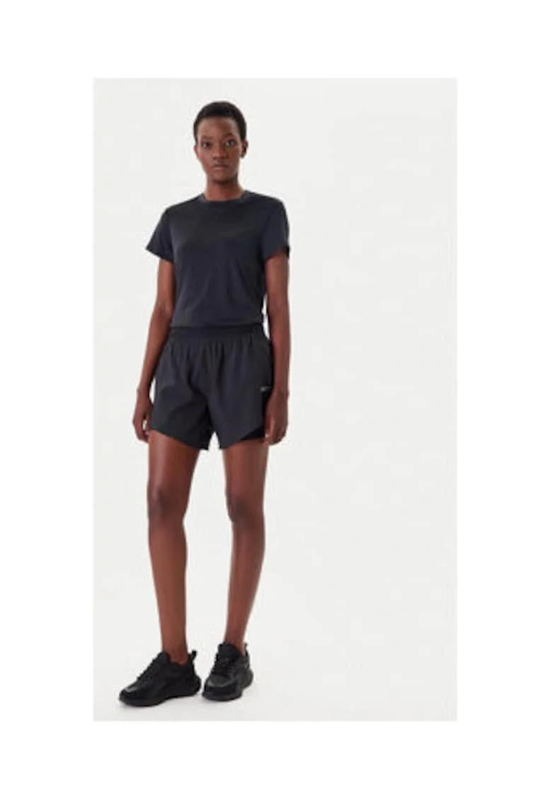 Tricou dama,  negru, 85% poliester reciclat, 15% elastan,