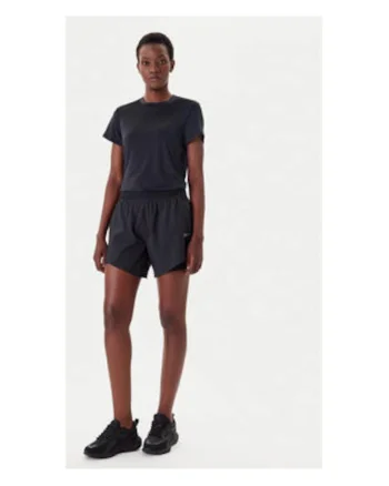 Tricou dama,  negru, 85% poliester reciclat, 15% elastan,