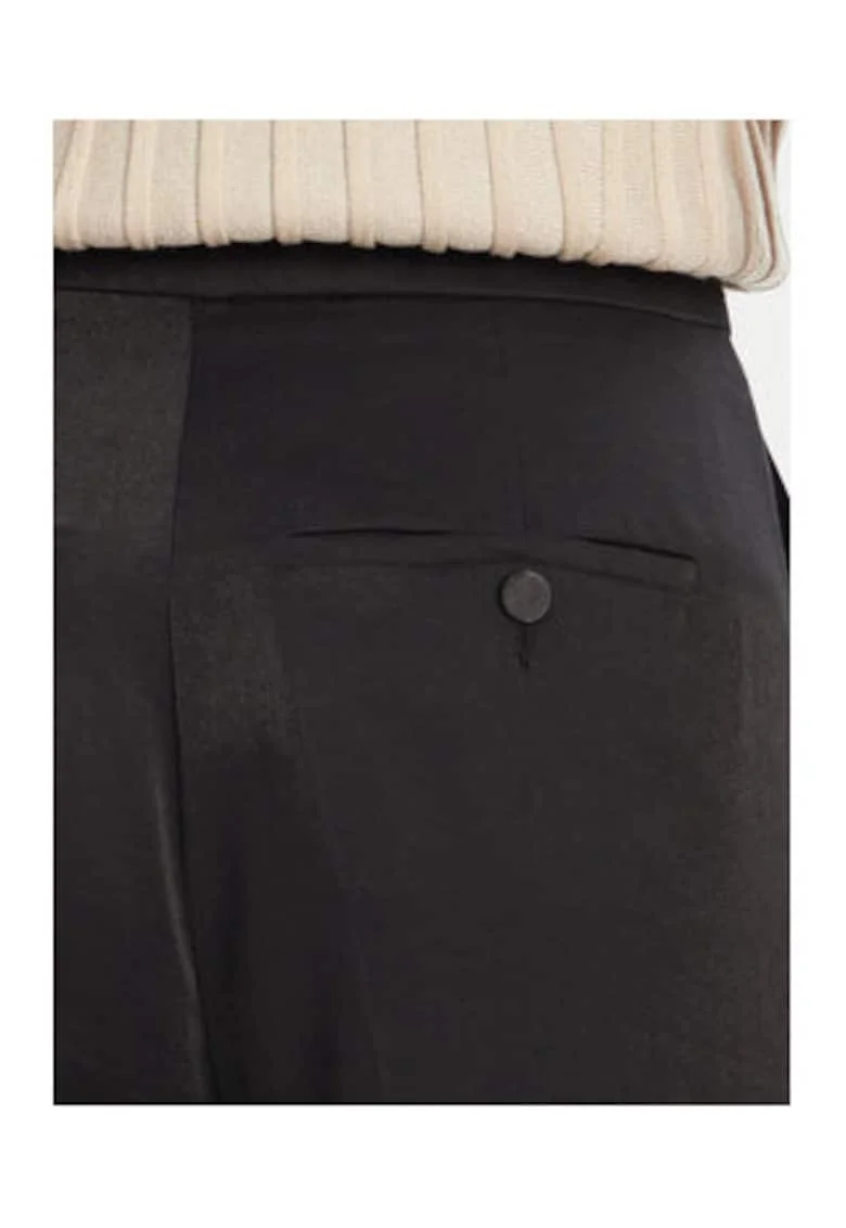Pantaloni dama,  MORGAN-251-PVTEO.F, negru, 49% viscoza, 36% poliester