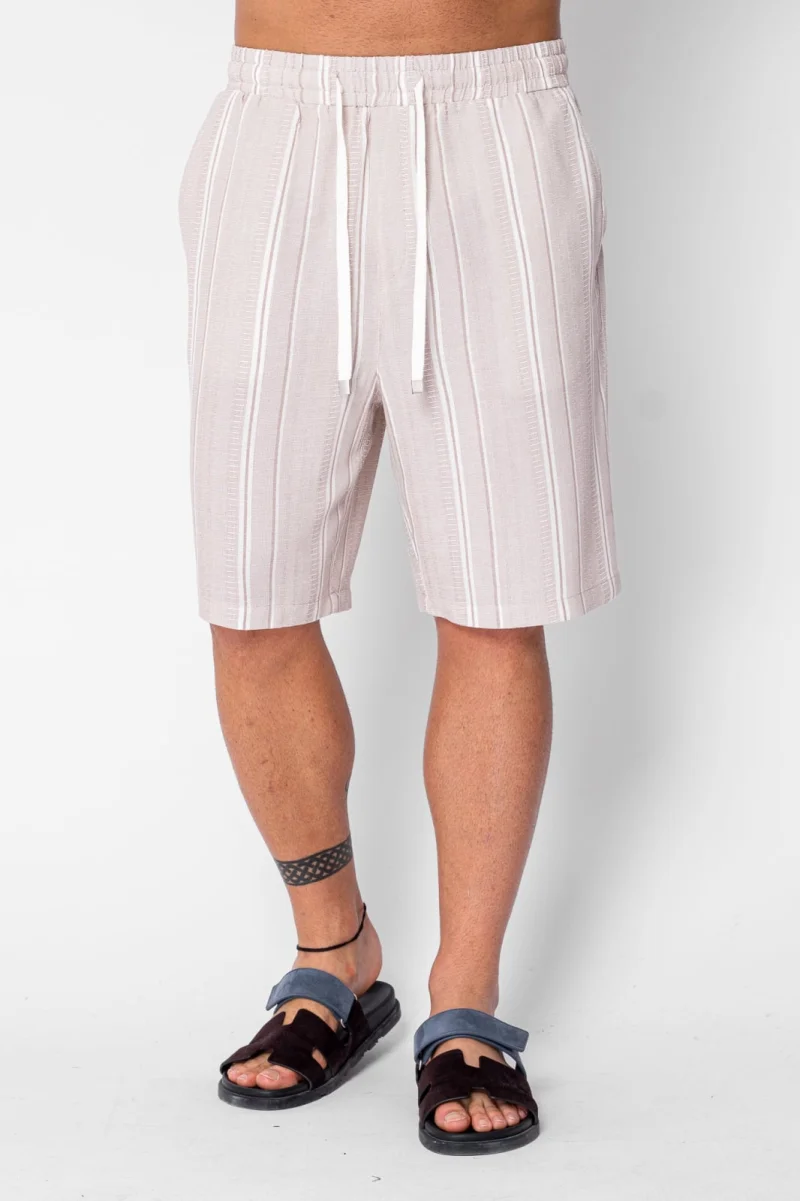 Pantaloni scurti cu dungi Beige