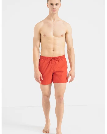Pantaloni scurti de baie cu snur in talie, Rosu