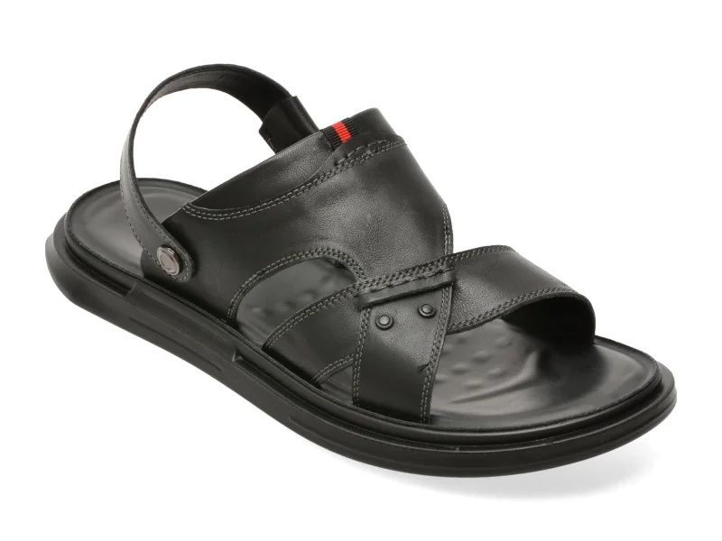 Sandale EPICA negre, 36709, din piele naturala