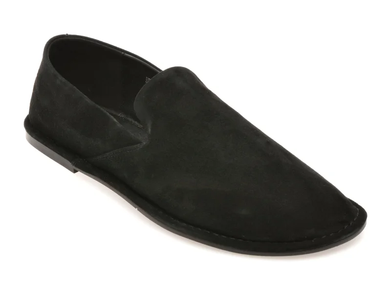 Pantofi EPICA negri, HF1702, din piele intoarsa