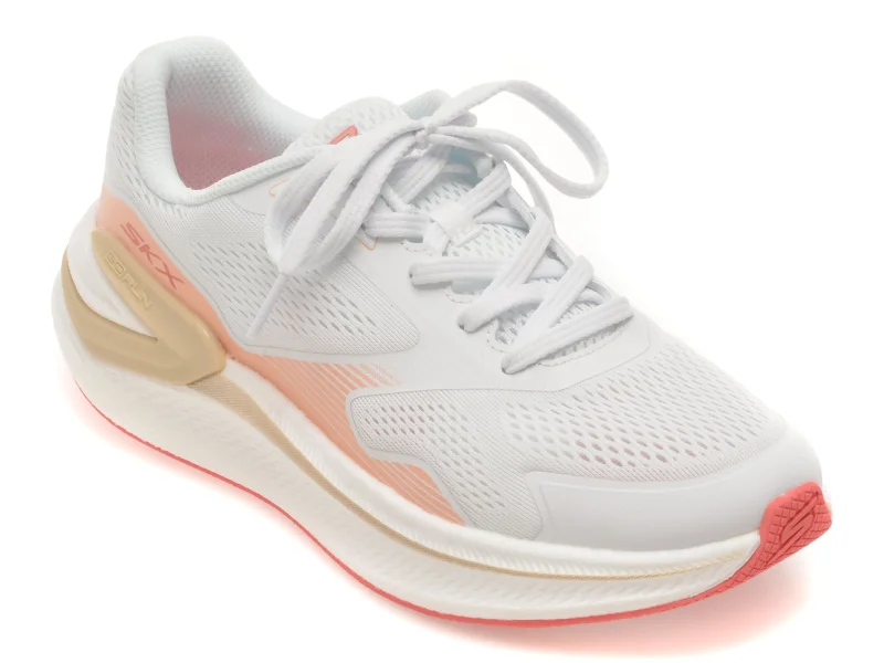 Pantofi sport SKECHERS albi, GO RUN CONSISTENT PRO, din material textil