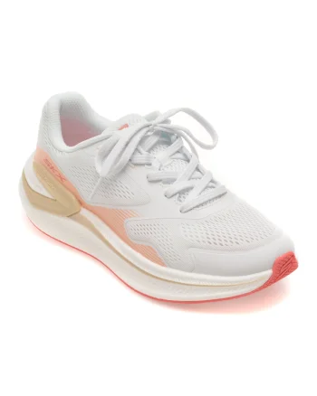 Pantofi sport SKECHERS albi, GO RUN CONSISTENT PRO, din material textil