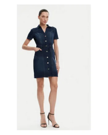 Rochie  model MORGAN-241-ROGLA 305, bumbac si poliester, Albastru