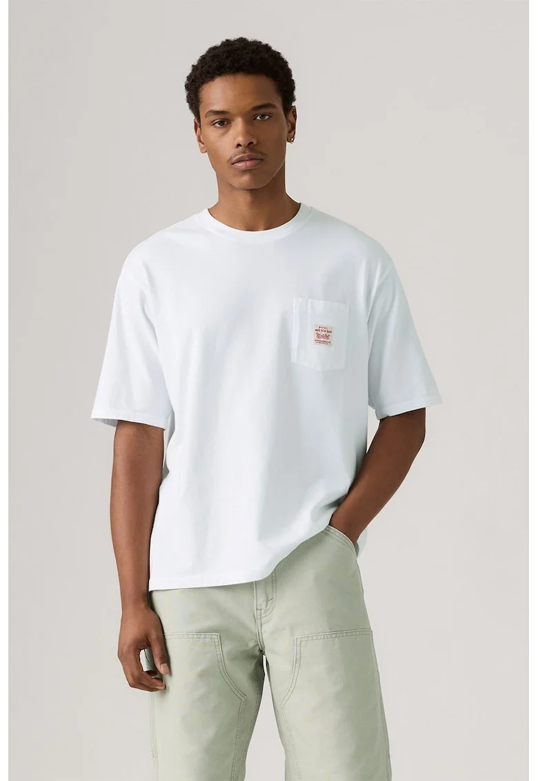 Tricou lejer de bumbac Workwear, Alb optic