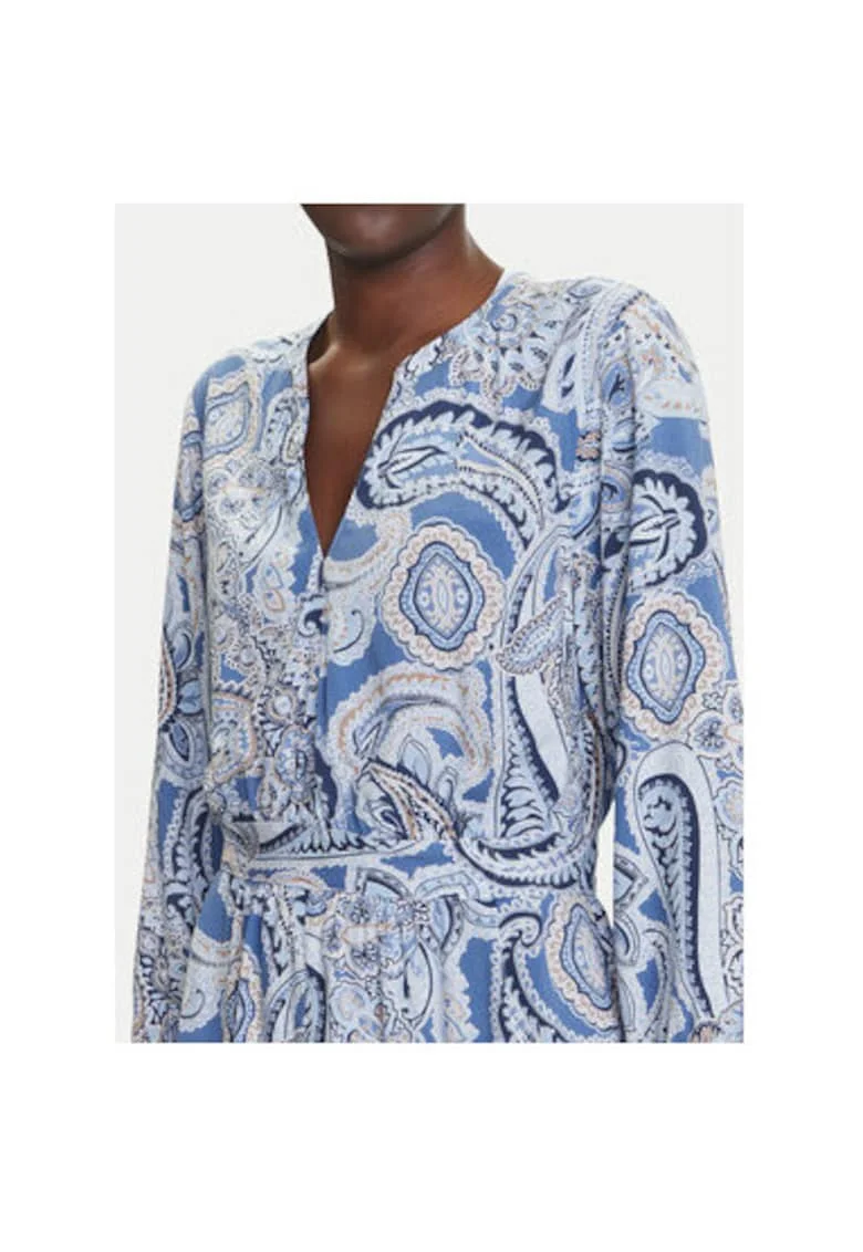 Camasa stil rochie dama  13002020, Viscoza, Albastru, Albastru