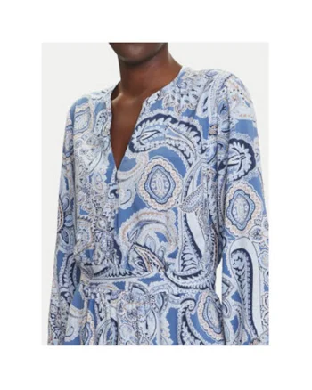 Camasa stil rochie dama  13002020, Viscoza, Albastru, Albastru