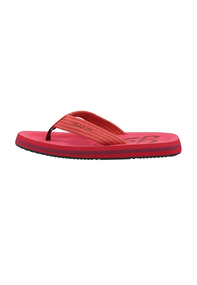 Papuci flip-flop cu garnituri tricotate Brodale, Caramiziu