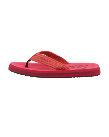 Papuci flip-flop cu garnituri tricotate Brodale, Caramiziu