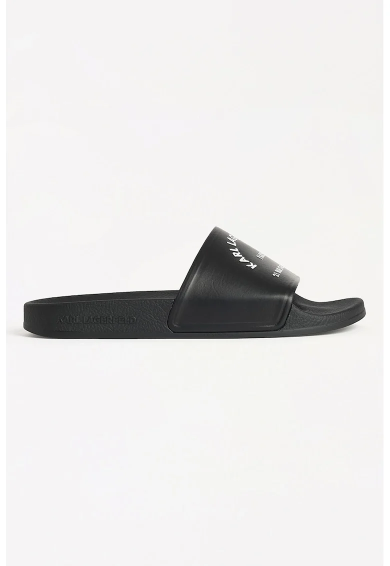 Papuci cu logo, Negru