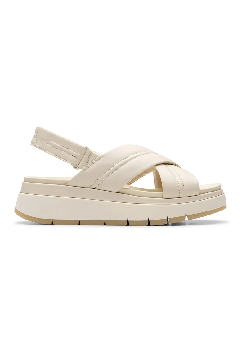 Sandale de piele cu platforma Tuscan, Crem