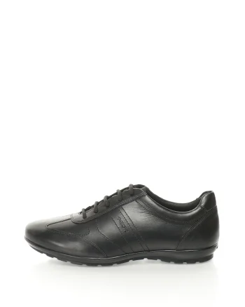 Pantofi casual de piele cu limba de plasa Symbol, Negru