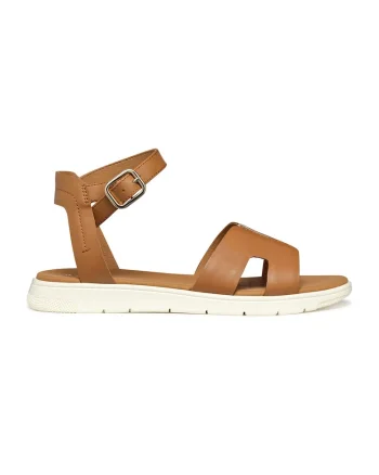 Sandale din piele si piele ecologica, Caramel