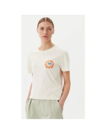 Tricou dama  EQWZT03181, Bumbac organic, Bej, Bej
