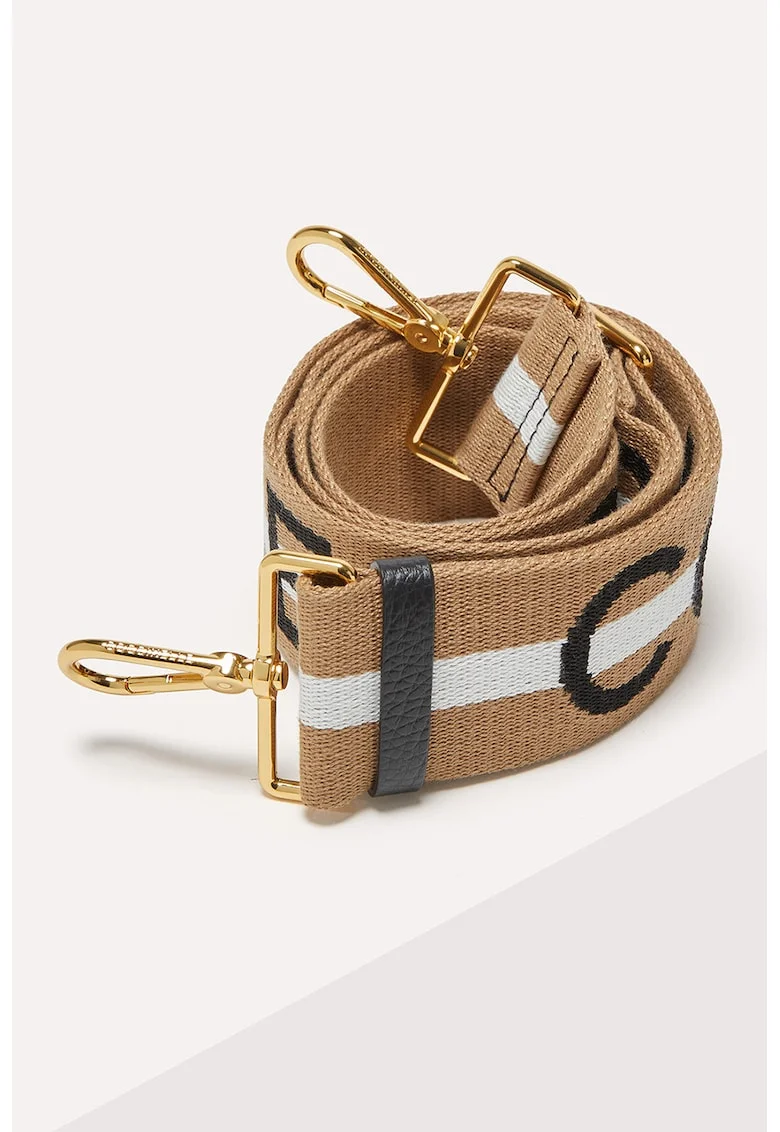 Bareta ajustabila cu model logo, Alb/Negru/Caramel