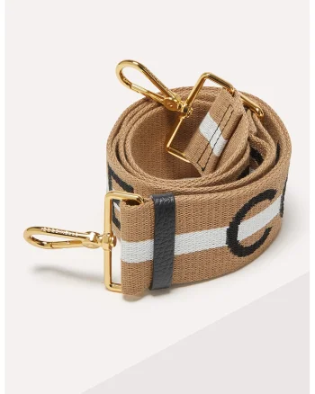 Bareta ajustabila cu model logo, Alb/Negru/Caramel