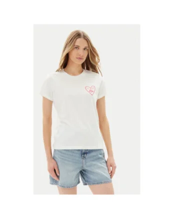Tricou dama  112363635, Bumbac, Alb, Alb