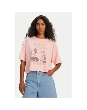 Tricou dama  EBJZT00427, Bumbac, Corai, Coral