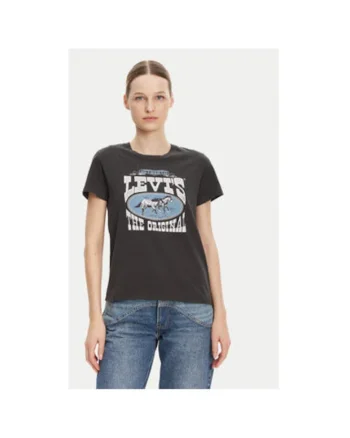 Tricou dama Levi S, 17369-3023, Bumbac, Negru, Negru