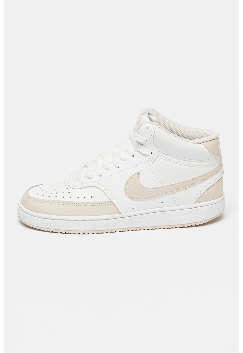 Pantofi sport mid-cut Court Vision, Alb/Alb murdar